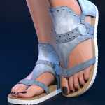 Candace Denim Sandals for Genesis 8 and 9 Candace Denim Sandals for Genesis 8 and 9