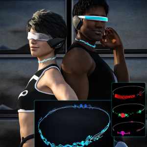Holo Choker for DAZ Studio Iray G8F G8M Holo Choker for DAZ Studio Iray G8F G8M