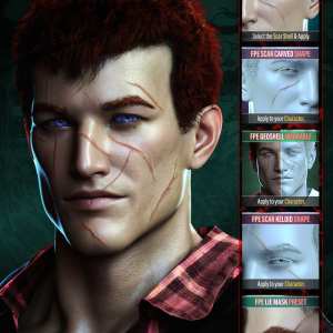 FPE HD Face Scars for Genesis 9 FPE HD Face Scars for Genesis 9