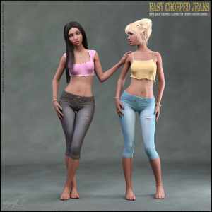 Easy Cropped Jeans for Genesis 8 and 8.1 Easy Cropped Jeans for Genesis 8 and 8.1
