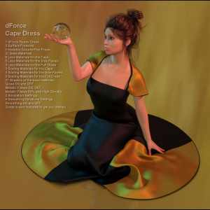 dForce-Cape Dress for G8F dForce-Cape Dress for G8F