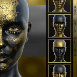Full Body Gold Leaf Builder Genesis 8.1 Female Full Body Gold Leaf Builder Genesis 8.1 Female