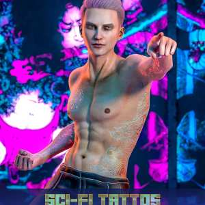 SciFi Tattoos for Genesis 8 Males SciFi Tattoos for Genesis 8 Males