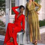 dForce V-Neck Maxie Dress Textures dForce V-Neck Maxie Dress Textures