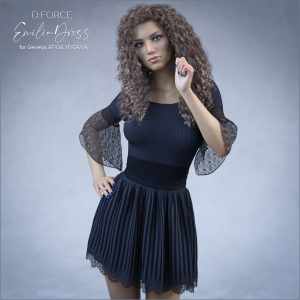 D-Force Emilia Dress for Genesis 8/8.1/9/V9 D-Force Emilia Dress for Genesis 8/8.1/9/V9