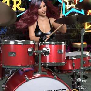 Z Drum Kit and Poses for Genesis 3 and 8 Z Drum Kit and Poses for Genesis 3 and 8