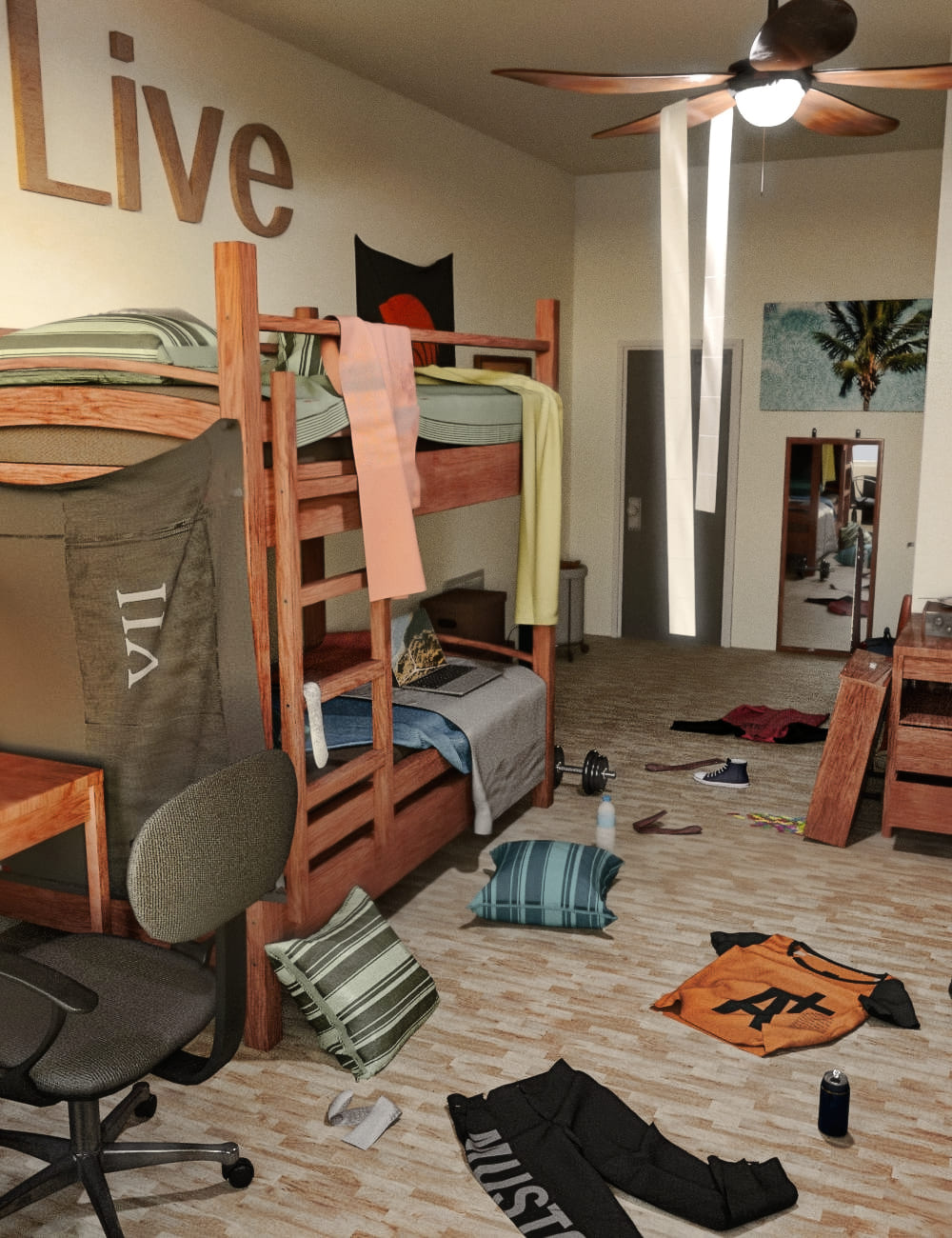 FG Cluttered Dorm FG Cluttered Dorm