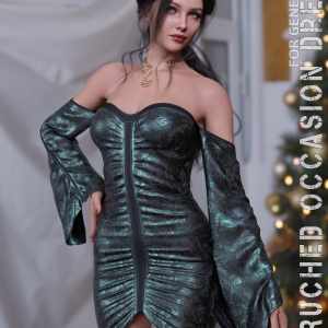 dForce Ruched Occasion Dress Genesis 9 dForce Ruched Occasion Dress Genesis 9