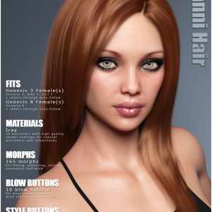 Sanni Hair for Genesis 3 and 8 Females Sanni Hair for Genesis 3 and 8 Females