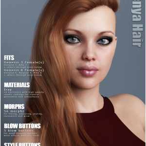Xenya Hair for Genesis 3 and 8 Females Xenya Hair for Genesis 3 and 8 Females