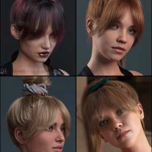 4-in-1 Buns and Ponytail Hair for Genesis 8 and 8.1 Females 4-in-1 Buns and Ponytail Hair for Genesis 8 and 8.1 Females