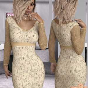 VERSUS – Long Sleeve Lace Dress for Genesis 8 Females VERSUS – Long Sleeve Lace Dress for Genesis 8 Females