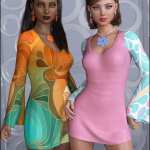 dForce Flower Power Outfit Groovy Textures dForce Flower Power Outfit Groovy Textures