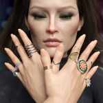 Statement Rings Collection for Genesis 8 and 8.1 Female Statement Rings Collection for Genesis 8 and 8.1 Female