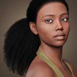 Curly Low Bun for Genesis 9 Curly Low Bun for Genesis 9