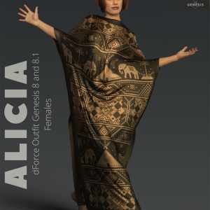 dForce Alicia Outfit for Genesis 8 & 8.1 Females dForce Alicia Outfit for Genesis 8 & 8.1 Females