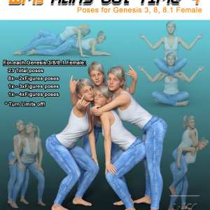 WMs Hang out Time 4 – Poses for Genesis 3, 8, 8.1 Female WMs Hang out Time 4 – Poses for Genesis 3, 8, 8.1 Female