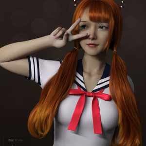 Qiqi Twintail Hair For Genesis 8 Female(s) Qiqi Twintail Hair For Genesis 8 Female(s)