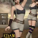 Steampunk Playsuit Outfit Set for Genesis 8 Female(s) Steampunk Playsuit Outfit Set for Genesis 8 Female(s)