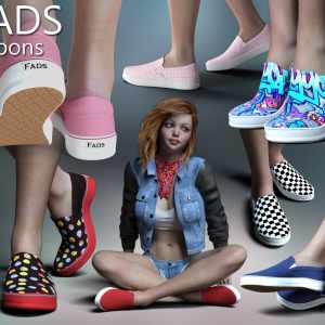 RP Fads Slip Ons for Genesis 3 and Genesis 8 Females RP Fads Slip Ons for Genesis 3 and Genesis 8 Females