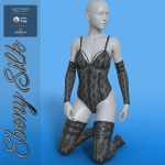 Ebony Silk Outfit for G8F Ebony Silk Outfit for G8F