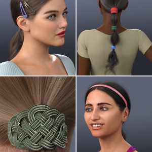 NG 3-in-1 Low Ponytail Hair Accessories – Set 1 NG 3-in-1 Low Ponytail Hair Accessories – Set 1