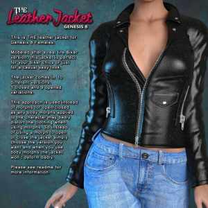 Exnem Leather Jacket for Genesis 8 Female Exnem Leather Jacket for Genesis 8 Female