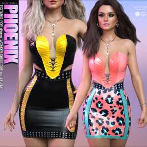 Phoenix Textures for dForce Wonder Dress G8F Phoenix Textures for dForce Wonder Dress G8F