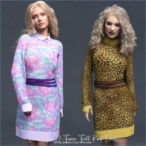 Diverse for D-Force Fall Knit Dress for Genesis 8/8.1/9/V9 Diverse for D-Force Fall Knit Dress for Genesis 8/8.1/9/V9