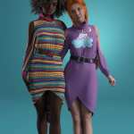 dForce Cold Shoulder: Graphic Knit Textures dForce Cold Shoulder: Graphic Knit Textures