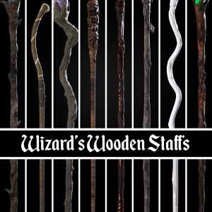 BW Wizard Wooden Staffs Set for Genesis 8.1 BW Wizard Wooden Staffs Set for Genesis 8.1