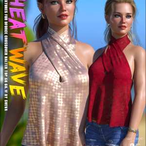 Heatwave Textures for dForce Crossover Halter Top Heatwave Textures for dForce Crossover Halter Top