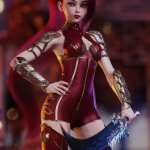 Crimson Dragon Outfit for Genesis 8 and 8.1 Females Crimson Dragon Outfit for Genesis 8 and 8.1 Females