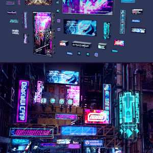 Cyberpunk Neon Signs Cyberpunk Neon Signs