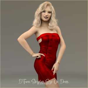 D-Force Strapless Slip-On Dress for Genesis 8 and 9 Females D-Force Strapless Slip-On Dress for Genesis 8 and 9 Females