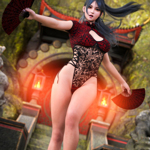 dForce Meiying Chinese Outfit for Genesis 9, 8, and 8.1 dForce Meiying Chinese Outfit for Genesis 9, 8, and 8.1