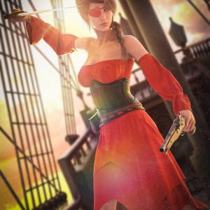 dForce Pirate Girl Outfit Texture Add-on dForce Pirate Girl Outfit Texture Add-on