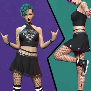 dForce Rock Queen Outfit Set for Genesis 8 and 8.1 Females dForce Rock Queen Outfit Set for Genesis 8 and 8.1 Females