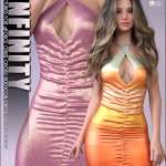 Infinity Textures for dForce Criss Cross Bodycon Dress Infinity Textures for dForce Criss Cross Bodycon Dress