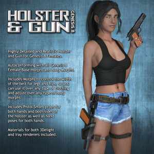 Exnem Holster & Gun for Genesis 8 Female Exnem Holster & Gun for Genesis 8 Female
