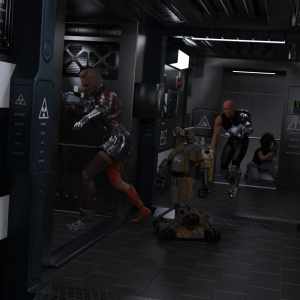 Compact Cyberpunk Apartment Corridor Compact Cyberpunk Apartment Corridor