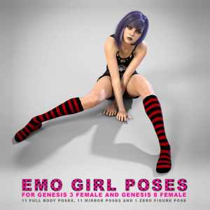 Emo Girl Poses for G3F and G8F Emo Girl Poses for G3F and G8F