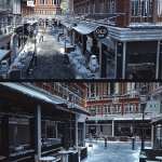 Snowy London Street Snowy London Street