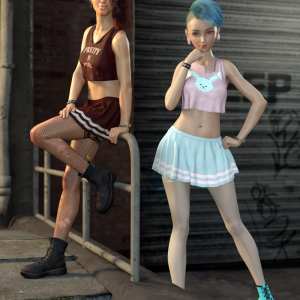 Riot Grrl dForce Outfit for Genesis 8 and Genesis 8.1 Riot Grrl dForce Outfit for Genesis 8 and Genesis 8.1