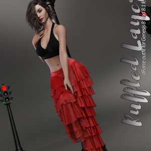 dForce Layered Ruffles Outfit for Genesis 8 and 8.1 females dForce Layered Ruffles Outfit for Genesis 8 and 8.1 females