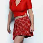 dForce Buttoned Crop Shirt and Pleated Skirt for Genesis 9 dForce Buttoned Crop Shirt and Pleated Skirt for Genesis 9