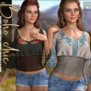 Boho Chic Textures for dForce Gypsy Romance Top Boho Chic Textures for dForce Gypsy Romance Top