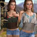 Boho Chic Textures for dForce Gypsy Romance Top Boho Chic Textures for dForce Gypsy Romance Top