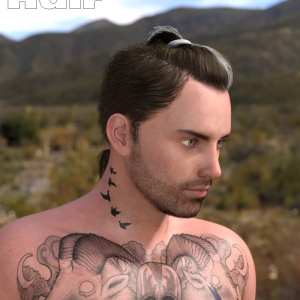 Keanu Trendy Tail Hair for Genesis 3 Male(s) Keanu Trendy Tail Hair for Genesis 3 Male(s)