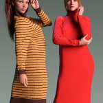 dForce High Collar Sweater Dress for Genesis 9, 8, and 8.1 dForce High Collar Sweater Dress for Genesis 9, 8, and 8.1